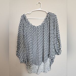 Lucky Brand John Robshaw Printed Boho Blouse Top Size XS Cotton